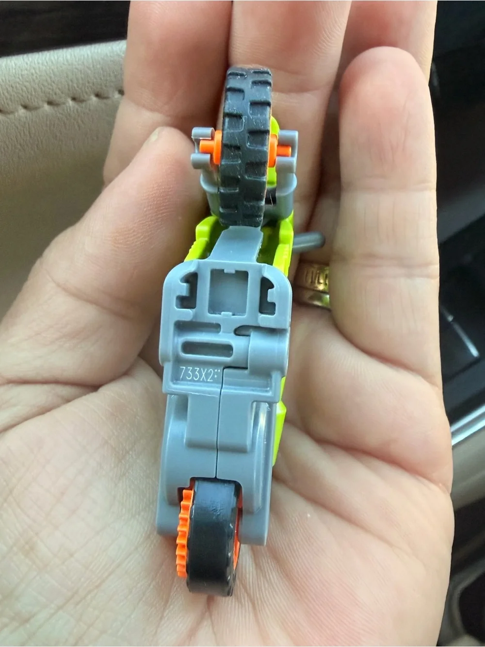 Lego Bright Neon Green Scooter with Gray Handlebars